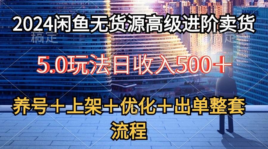 2024闲鱼无货源高级进阶卖货5.0，养号＋选品＋上架＋优化＋出单整套流程-一辉