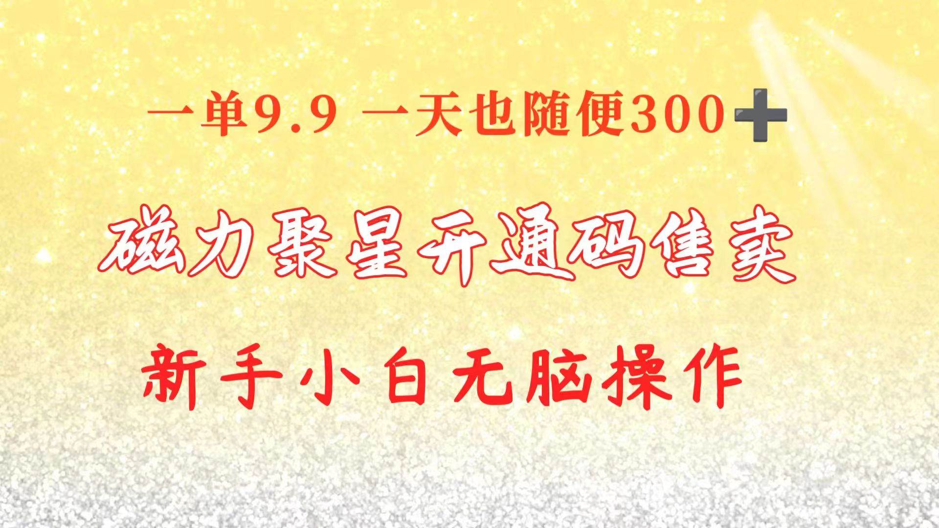 快手磁力聚星码信息差 售卖  一单卖9.9  一天也轻松300+ 新手小白无脑操作-一辉