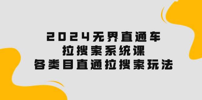 2024无界直通车·拉搜索系统课：各类目直通车 拉搜索玩法！-一辉