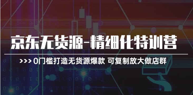 京东无货源-精细化特训营，0门槛打造无货源爆款 可复制放大做店群-一辉