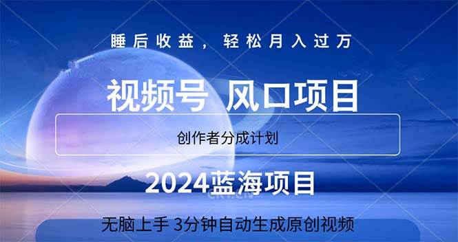 2024蓝海项目，3分钟自动生成视频，月入过万-一辉