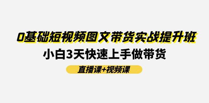 0基础短视频图文带货实战提升班(直播课+视频课)：小白3天快速上手做带货-一辉