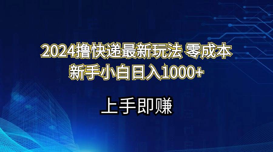 2024撸快递最新玩法零成本新手小白日入1000+-一辉