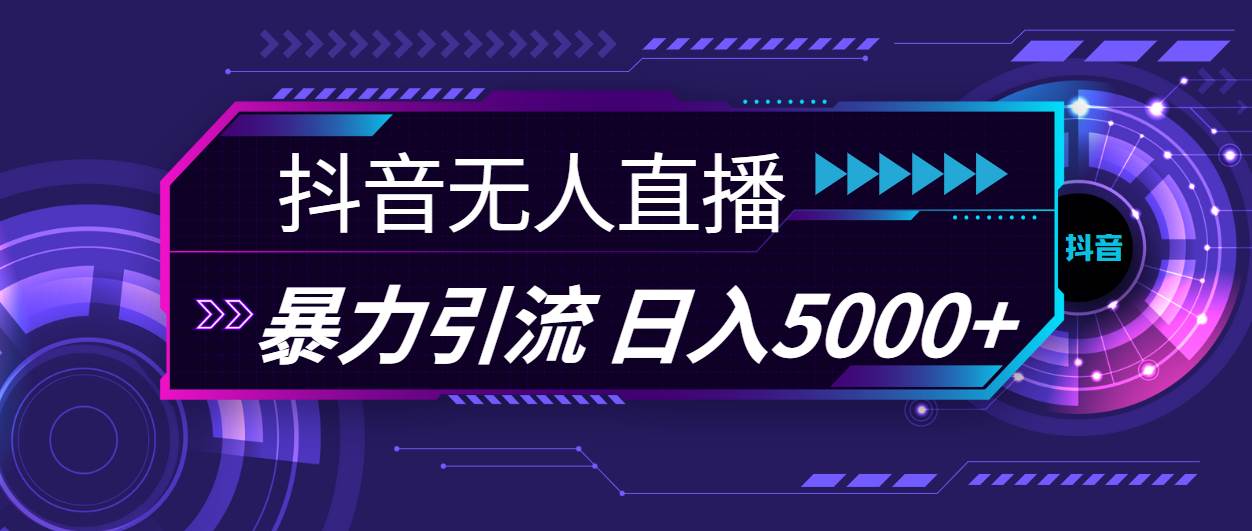 抖音无人直播，暴利引流，日入5000+-一辉