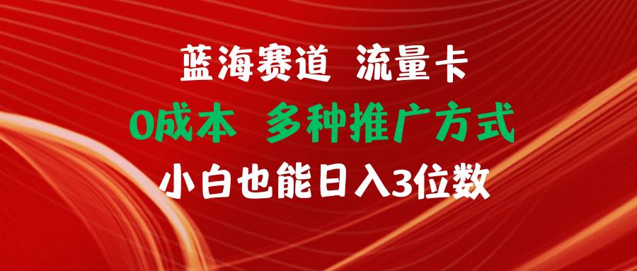 蓝海赛道 流量卡 0成本 小白也能日入三位数-一辉