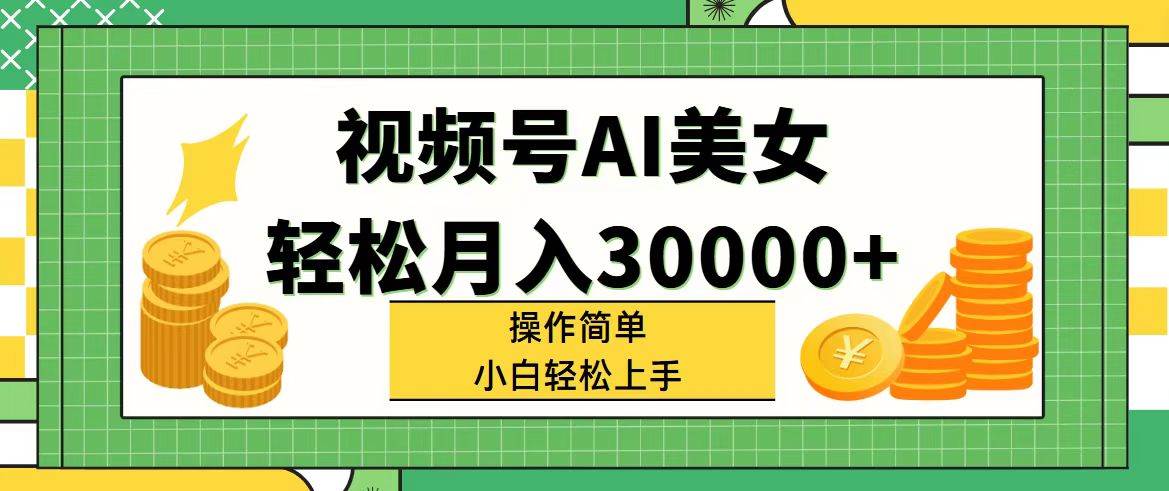 视频号AI美女，轻松月入30000+,操作简单小白也能轻松上手-一辉