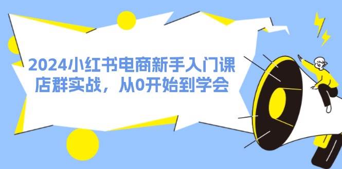 2024小红书电商新手入门课，店群实战，从0开始到学会（31节）-一辉